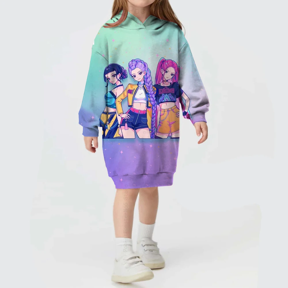 Girls' autumn and winter clothes long-sleeved pullover sweatshirt KPop Demon Hunters print dress baby girl hooded dress sweet gi
Girls' autumn and winter clothes long-sleeved pullover sweatshirt KPop Demon Hunters print dress baby girl hooded dress sweet gi