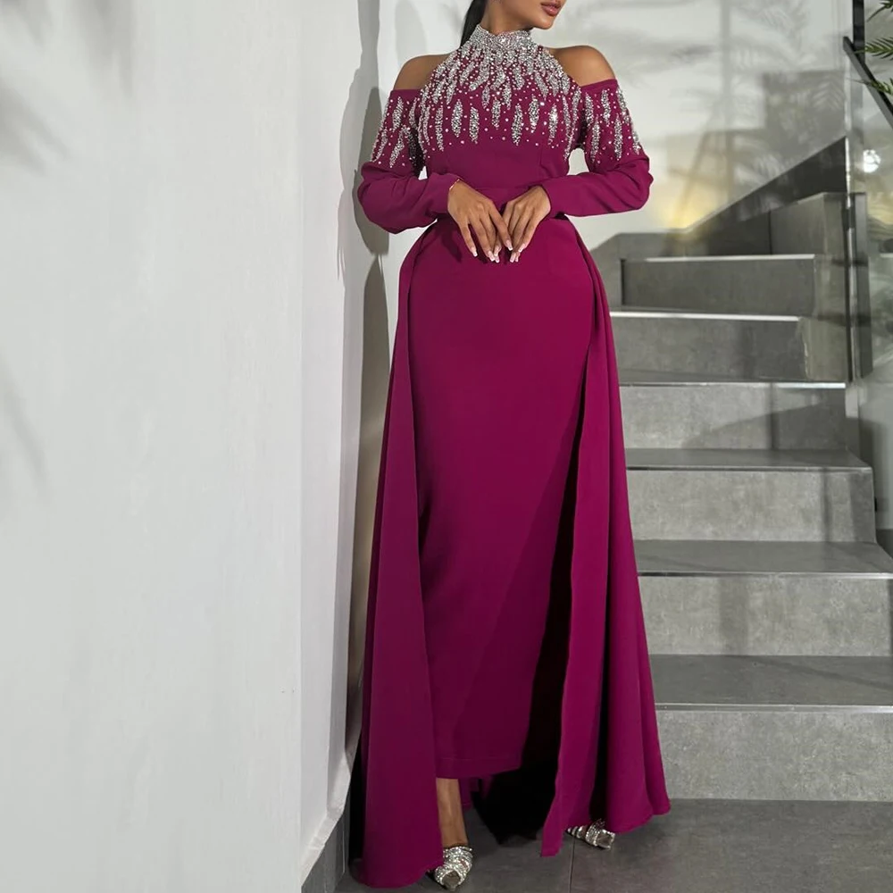 Customized Exquisite Panel Train Lace Up Back Halter Pleats Crystal Evening Dress Graceful Off the Shoulder Jersey Party Gown
Customized Exquisite Panel Train Lace Up Back Halter Pleats Crystal Evening Dress Graceful Off the Shoulder Jersey Party Gown