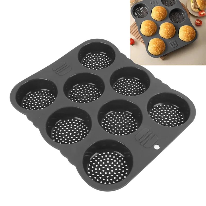 A74U Hamburger Bun Mold Silicone 8 Cavity Easy Release Hamburger Bun Mold Pan Kitchen Tools
A74U Hamburger Bun Mold Silicone 8 Cavity Easy Release Hamburger Bun Mold Pan Kitchen Tools