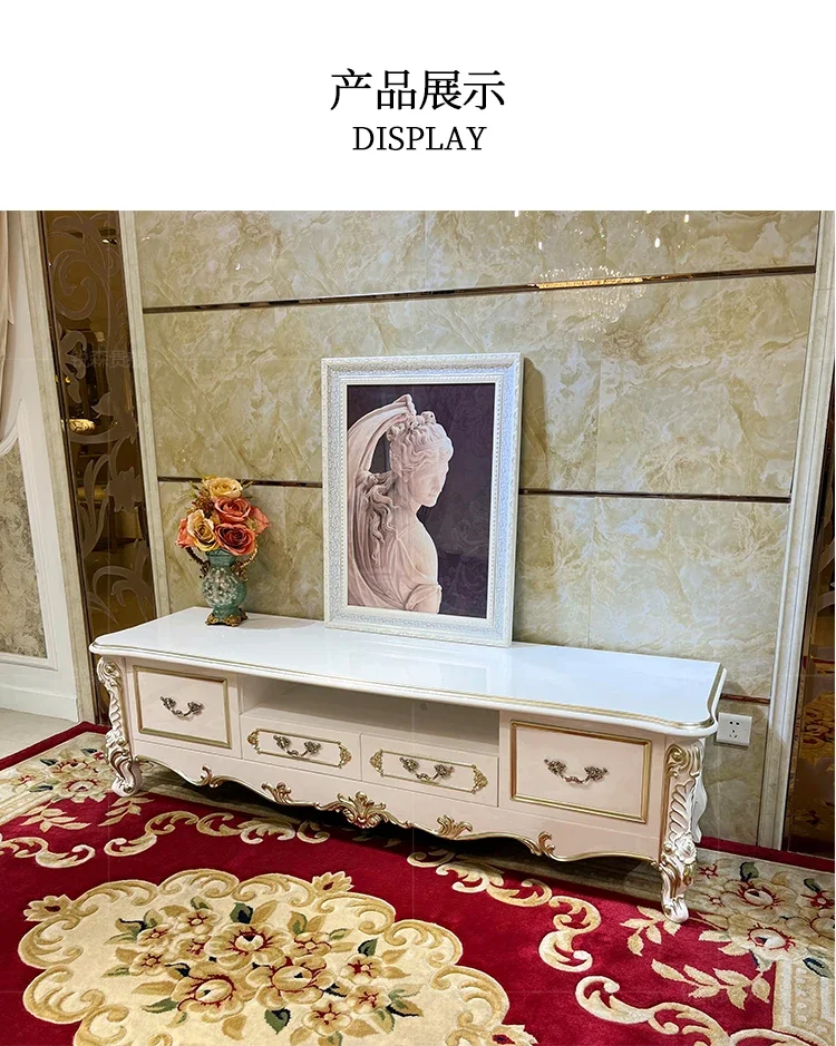 Французский шкаф для телевизора из цельного дерева, европейская придворная гостиная с выгравированными ящиками, шкаф для телевизора
Французский шкаф для телевизора из цельного дерева, европейская придворная гостиная с выгравированными ящиками, шкаф для телевизора