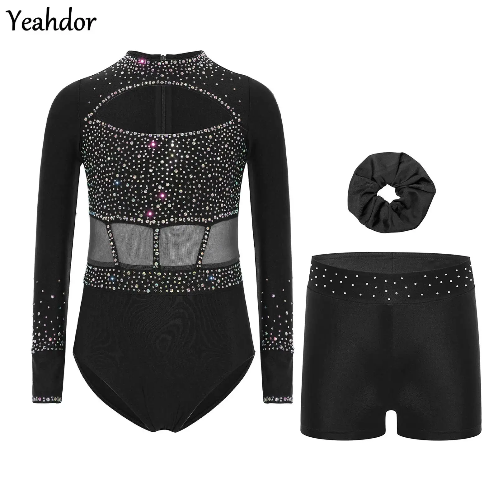 Girls Ballet Leotard Dance Outfit Gymnastics Jersey Bodysuit Long Sleeve Rhinestones Dance Jumpsuit Workout +Shorts Headwear Set
Girls Ballet Leotard Dance Outfit Gymnastics Jersey Bodysuit Long Sleeve Rhinestones Dance Jumpsuit Workout +Shorts Headwear Set