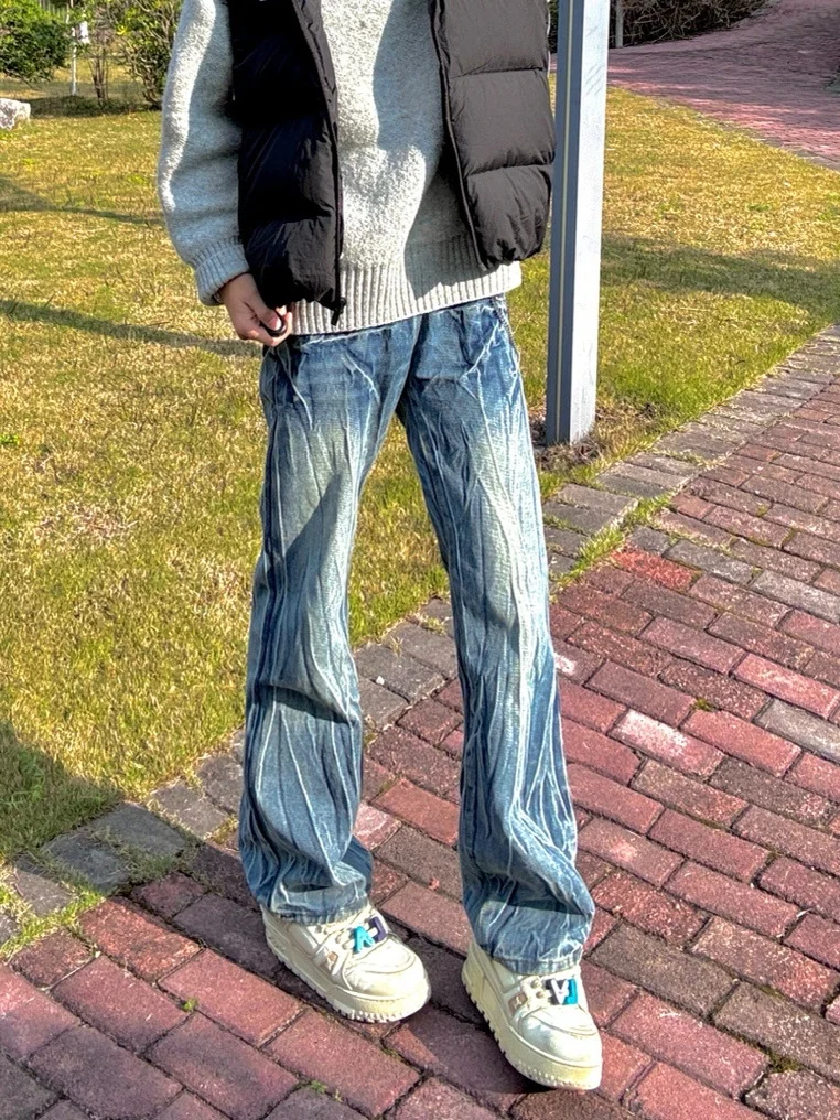 Retro American Vibe Tie Dye Lightning Cra Waed Blue Jeans Men's Sli Trendy Bell Bot Regular Fit Youthful Sle
Retro American Vibe Tie Dye Lightning Cra Waed Blue Jeans Men's Sli Trendy Bell Bot Regular Fit Youthful Sle