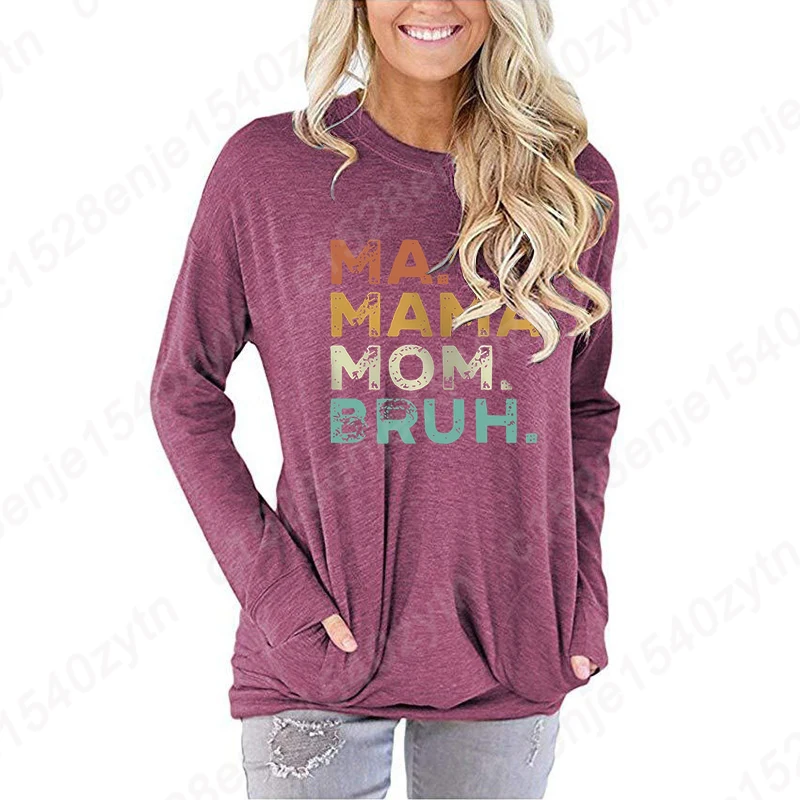 Women Hot Selling Blouse Autumn And Autumn Loose Pullover Ma Mama Mom Bruh Graphic Casual Long Sleeve T-Shirts Women Sweatshirts
Women Hot Selling Blouse Autumn And Autumn Loose Pullover Ma Mama Mom Bruh Graphic Casual Long Sleeve T-Shirts Women Sweatshirts