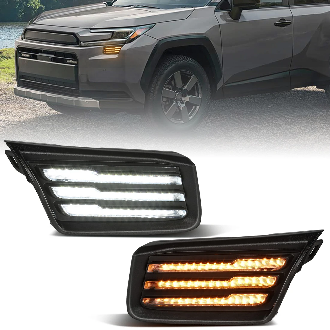 2pcs DRL For Toyota RAV4 RAV-4 Woodland 2026 Daytime Running Light 3-clolors Front Driving Lamp Turn Signal Daylight
2pcs DRL For Toyota RAV4 RAV-4 Woodland 2026 Daytime Running Light 3-clolors Front Driving Lamp Turn Signal Daylight