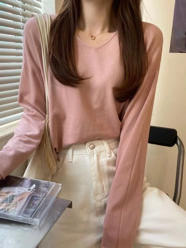 plus Size Loose Long Sleeve V-Neck Women's T-Shirt Pink Anti-Aging Versatile Base Shirt for Heavy Girls Autumn Winter Casual ...
plus Size Loose Long Sleeve V-Neck Women's T-Shirt Pink Anti-Aging Versatile Base Shirt for Heavy Girls Autumn Winter Casual ...