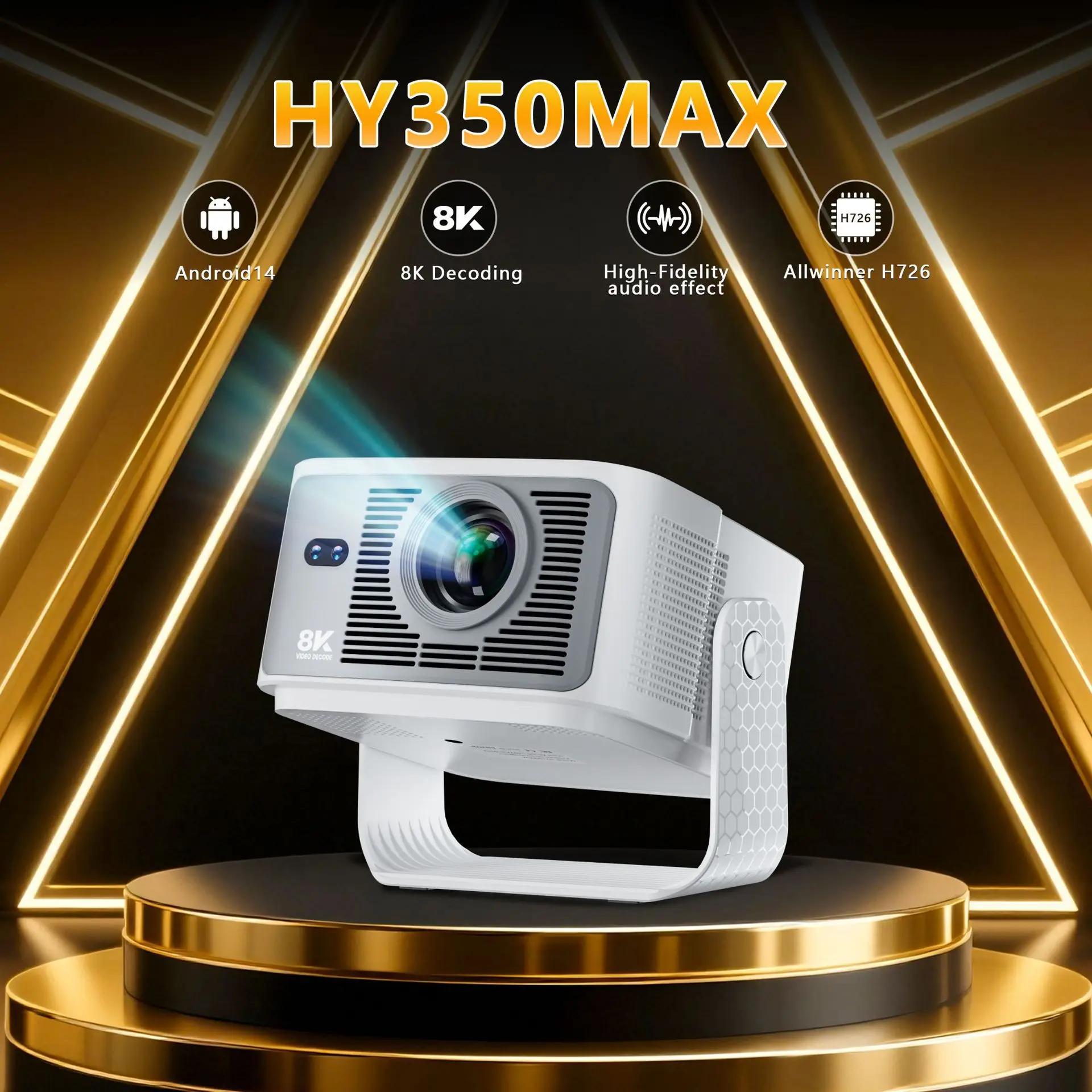 HY350MAX Native 1080P 8K Projector Android 14 WiFi6 BT5.0 Portable 200" Home Theater with Rotatable Stand for Movies Gaming
HY350MAX Native 1080P 8K Projector Android 14 WiFi6 BT5.0 Portable 200" Home Theater with Rotatable Stand for Movies Gaming