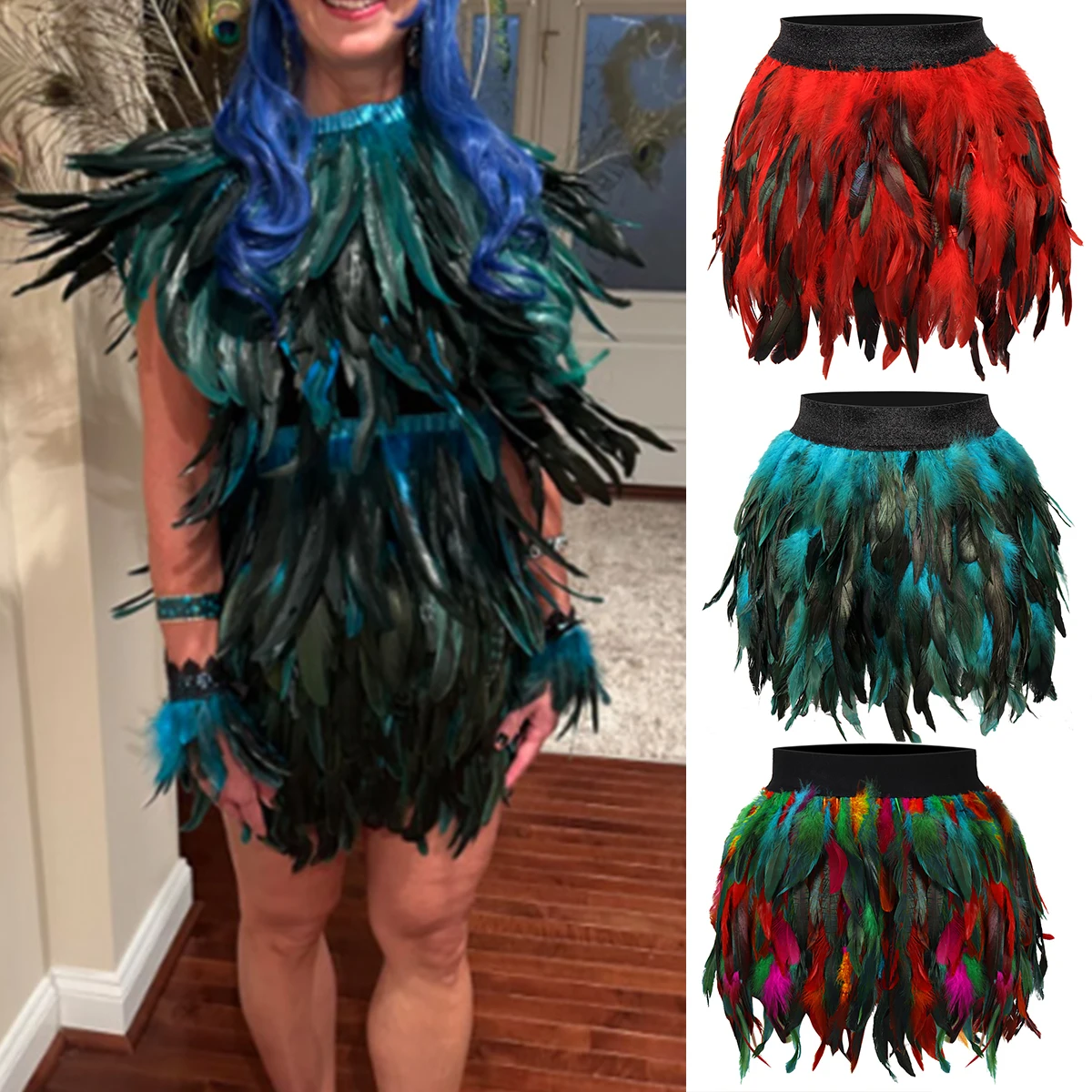 Women Costumes Clothing Faux Fur Feather Skirts High Waist Party Stage Performance Short Skirts Stage
Women Costumes Clothing Faux Fur Feather Skirts High Waist Party Stage Performance Short Skirts Stage