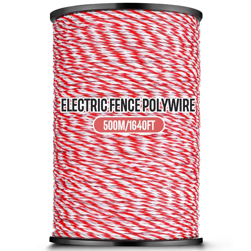 200M Roll Electric Fence Rope Polywire with Steel Poly Rope for Horse Animal Fencing Ultra Low Resistance Wire and Accessory
200M Roll Electric Fence Rope Polywire with Steel Poly Rope for Horse Animal Fencing Ultra Low Resistance Wire and Accessory