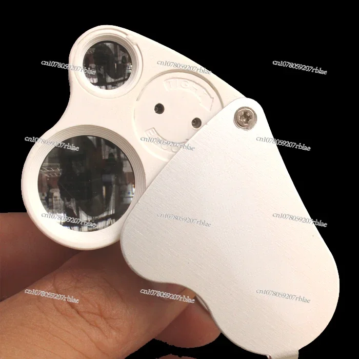 Metal folding 30-60 times jewelry appraisal magnifying glass with double lamps and double lenses for porcelain and jade
Metal folding 30-60 times jewelry appraisal magnifying glass with double lamps and double lenses for porcelain and jade