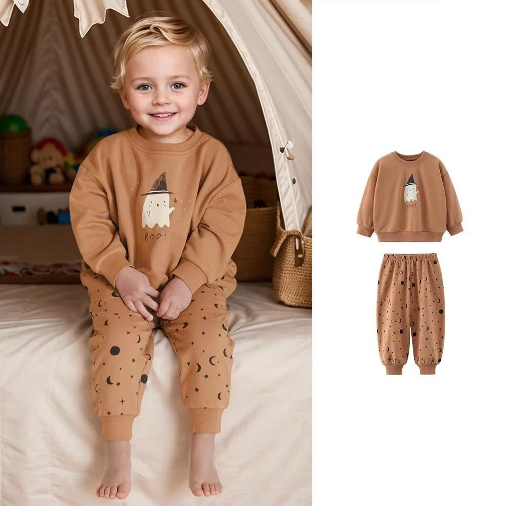 Baby Toddler Fashion Set Cute Cartoon Sweatshirt Pants Brown Spring Outfit Loose Fit Cotton Unisex 1-4Y Trendy
Baby Toddler Fashion Set Cute Cartoon Sweatshirt Pants Brown Spring Outfit Loose Fit Cotton Unisex 1-4Y Trendy
