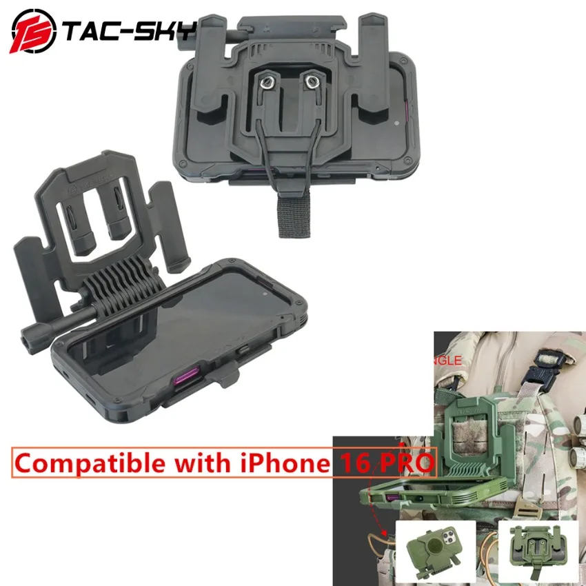 TS TAC-SKY Tactical Phone Case and Mount Set Designed for MOLLE Tactical Vests Compatible with iPhone 16 Pro
TS TAC-SKY Tactical Phone Case and Mount Set Designed for MOLLE Tactical Vests Compatible with iPhone 16 Pro