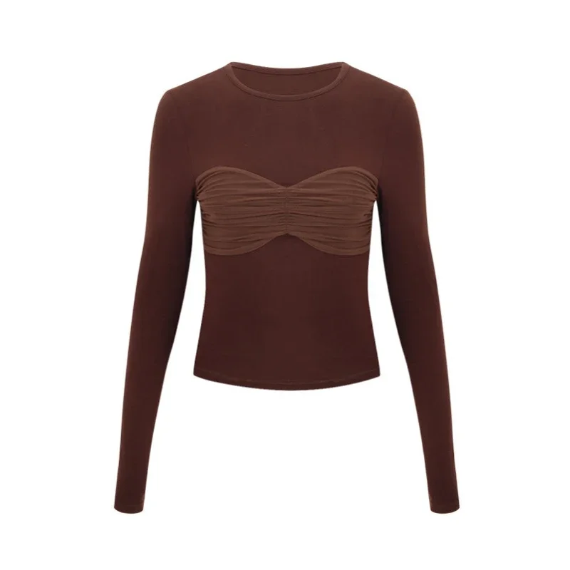 Long Sleeve T-shirts Women Folds Slim Sexy Crop Tops Casual Spring Autumn Mature Classic European Style Inner Clothes Females
Long Sleeve T-shirts Women Folds Slim Sexy Crop Tops Casual Spring Autumn Mature Classic European Style Inner Clothes Females