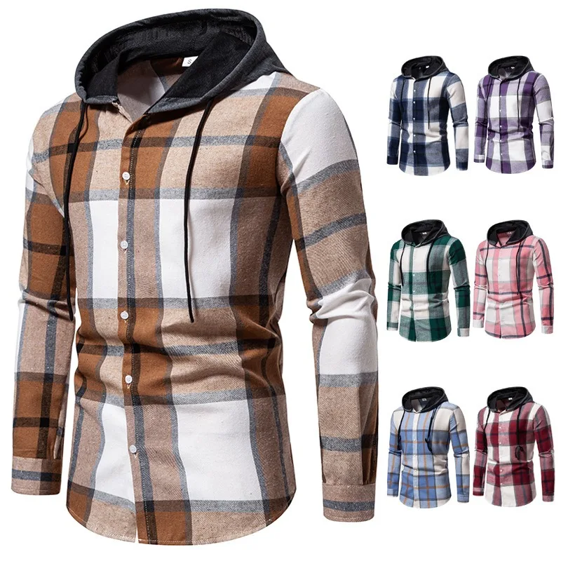 2024 Foreign Trade Spring/Summer New Shirts Men's Hooded Men's Checkered Long sleeved Shirts Men's Casual
2024 Foreign Trade Spring/Summer New Shirts Men's Hooded Men's Checkered Long sleeved Shirts Men's Casual