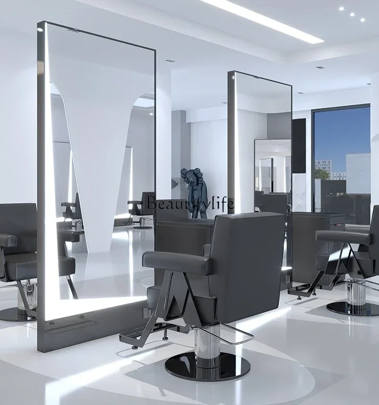 06Stainless Steel Single-Sided Double-Sided Floor Mirror with Lamp Barber Shop Hair Cutting Mirror
06Stainless Steel Single-Sided Double-Sided Floor Mirror with Lamp Barber Shop Hair Cutting Mirror