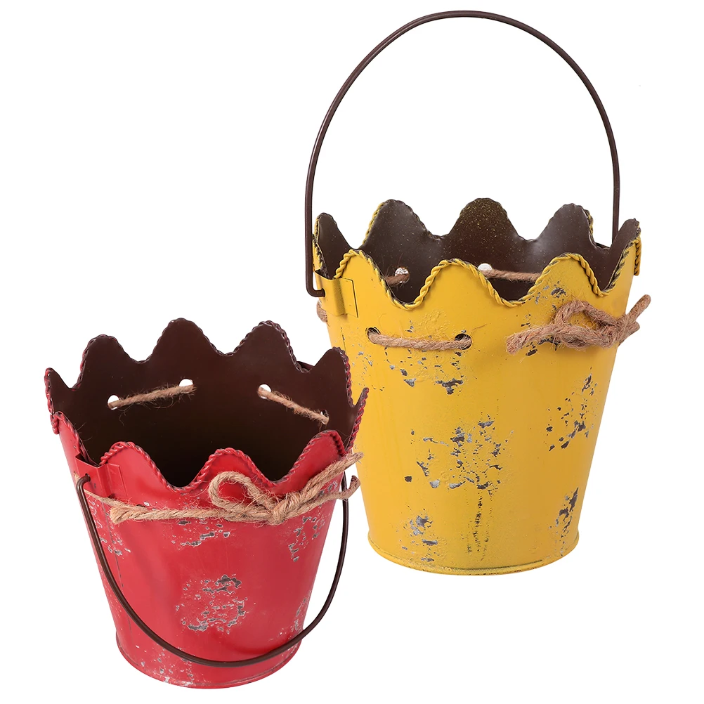 2pcs Metal Buckets Pail Iron Hemp Rope Vintage Planter Indoor Flower Pot Wedding Decorations Table Centerpieces Garden Planters
2pcs Metal Buckets Pail Iron Hemp Rope Vintage Planter Indoor Flower Pot Wedding Decorations Table Centerpieces Garden Planters