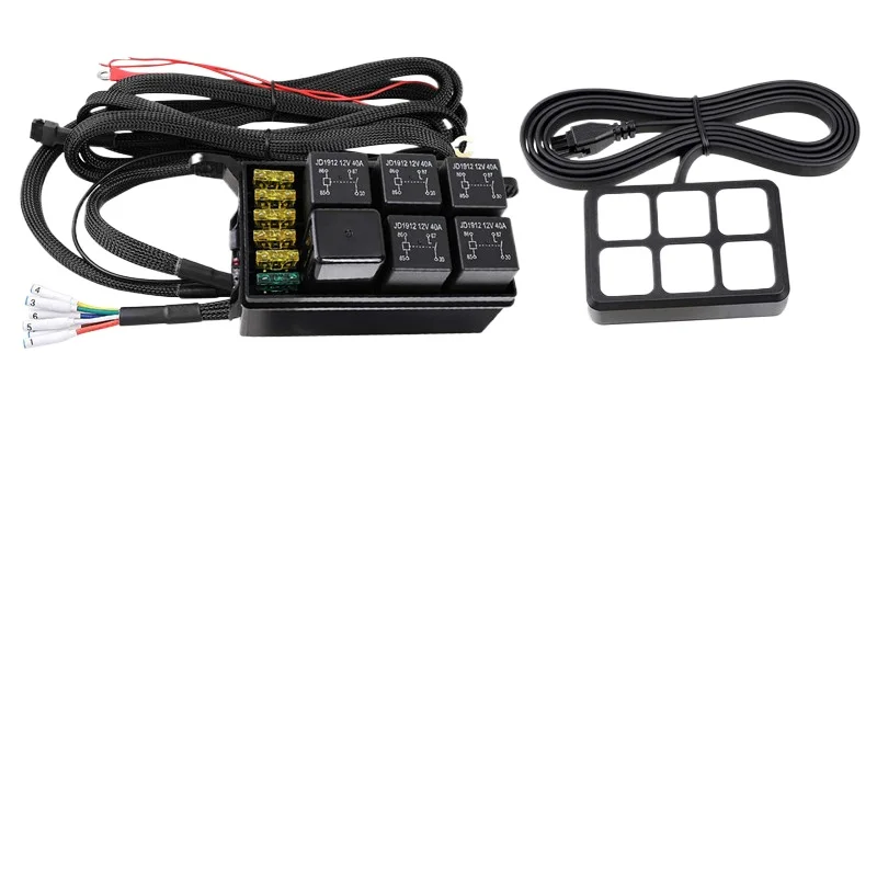 Universal 6-key switch, Wrangler off-road yacht RV button control panel fuse relay assembly
Universal 6-key switch, Wrangler off-road yacht RV button control panel fuse relay assembly