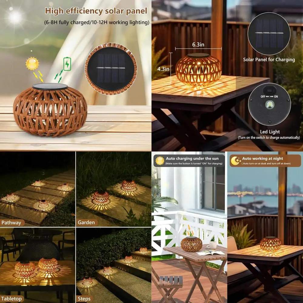 4-Pack Waterproof Rattan Outdoor Table Lanterns for Yard and Garden Decor
4-Pack Waterproof Rattan Outdoor Table Lanterns for Yard and Garden Decor
