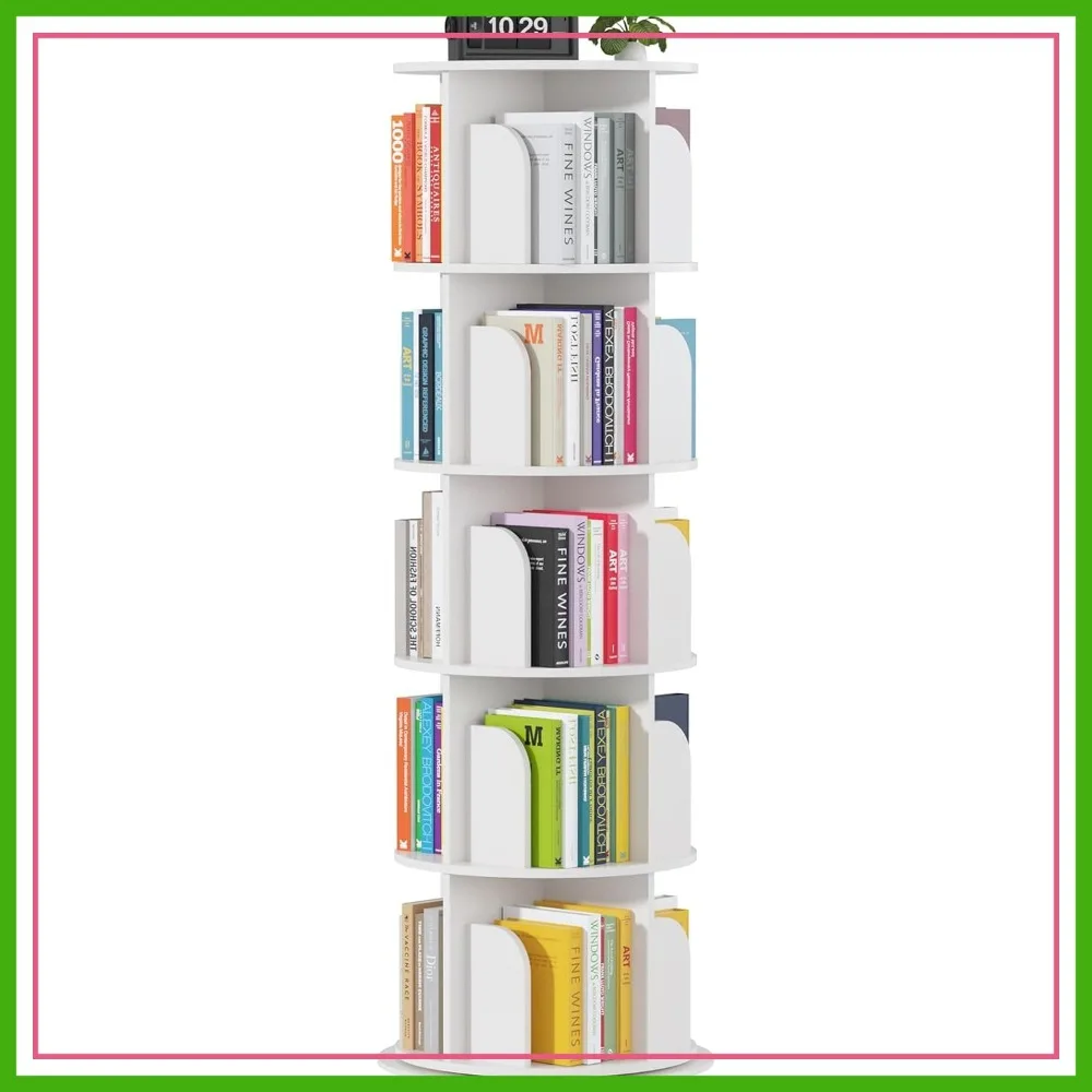 5-Tier Rotating Bookshelf Tower, 360° Spinning Bookcase, Narrow Tall Storage Organizer for Living Room, White
5-Tier Rotating Bookshelf Tower, 360° Spinning Bookcase, Narrow Tall Storage Organizer for Living Room, White