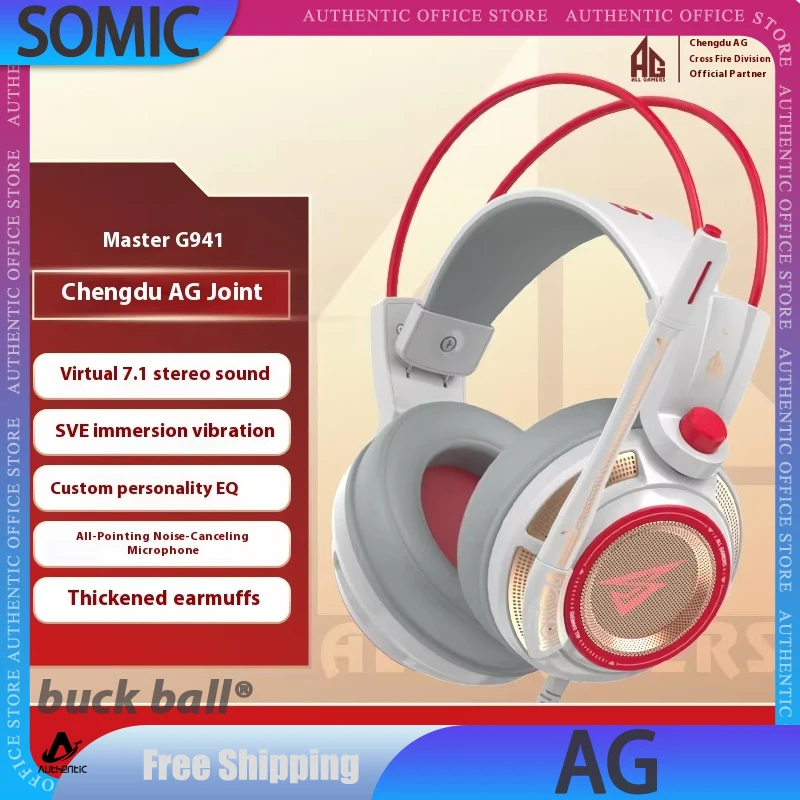 Somic G941AG геймерская гарнитура, проводные наушники для киберспорта с шумоподавлением 7,1, наушники с объемным звуковым эффектом, аксессуар для ПК на заказ, подарок
Somic G941AG геймерская гарнитура, проводные наушники для киберспорта с шумоподавлением 7,1, наушники с объемным звуковым эффектом, аксессуар для ПК на заказ, подарок