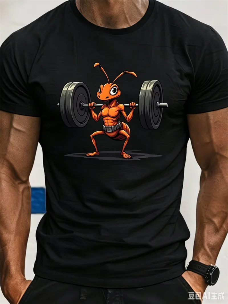 Funny Strong Ant Weightlifting printing Men's T-shirt Fashionable Summer Breathable Daily Fitness Running Shirt Men's Clothing
Funny Strong Ant Weightlifting printing Men's T-shirt Fashionable Summer Breathable Daily Fitness Running Shirt Men's Clothing