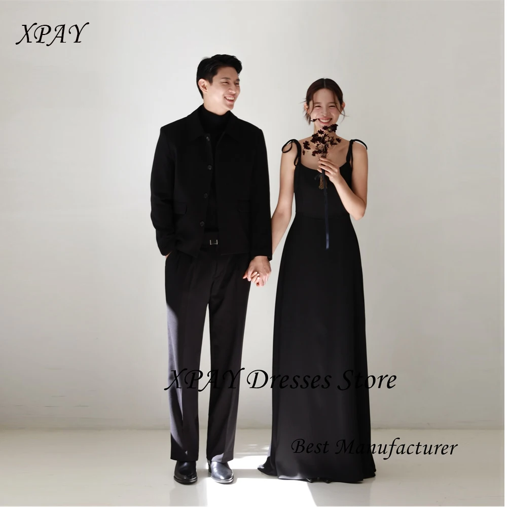 XPAY Simple Black Evening Dresses Korea Wedding Photoshoot Adjustable Straps Matte Satin Formal Party Dress Customized
XPAY Simple Black Evening Dresses Korea Wedding Photoshoot Adjustable Straps Matte Satin Formal Party Dress Customized
