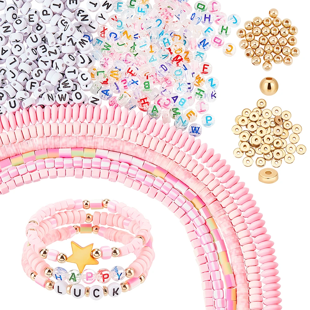 DIY Beads Jewelry Making Finding Kit Including Cube Column Disc Polymer Clay Acrylic Letter Plastic Round Beads Pink
DIY Beads Jewelry Making Finding Kit Including Cube Column Disc Polymer Clay Acrylic Letter Plastic Round Beads Pink
