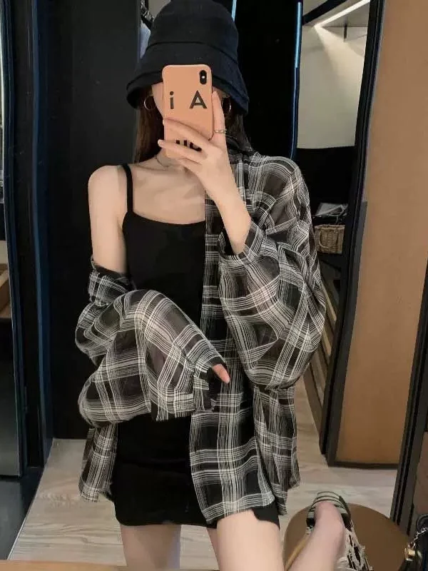 plus Size 300 Pounds Women's Korean Retro Plaid Long Sleeve Shirt Loose Fit Versatile Slimming Top Trendy Commute Style Spring
plus Size 300 Pounds Women's Korean Retro Plaid Long Sleeve Shirt Loose Fit Versatile Slimming Top Trendy Commute Style Spring
