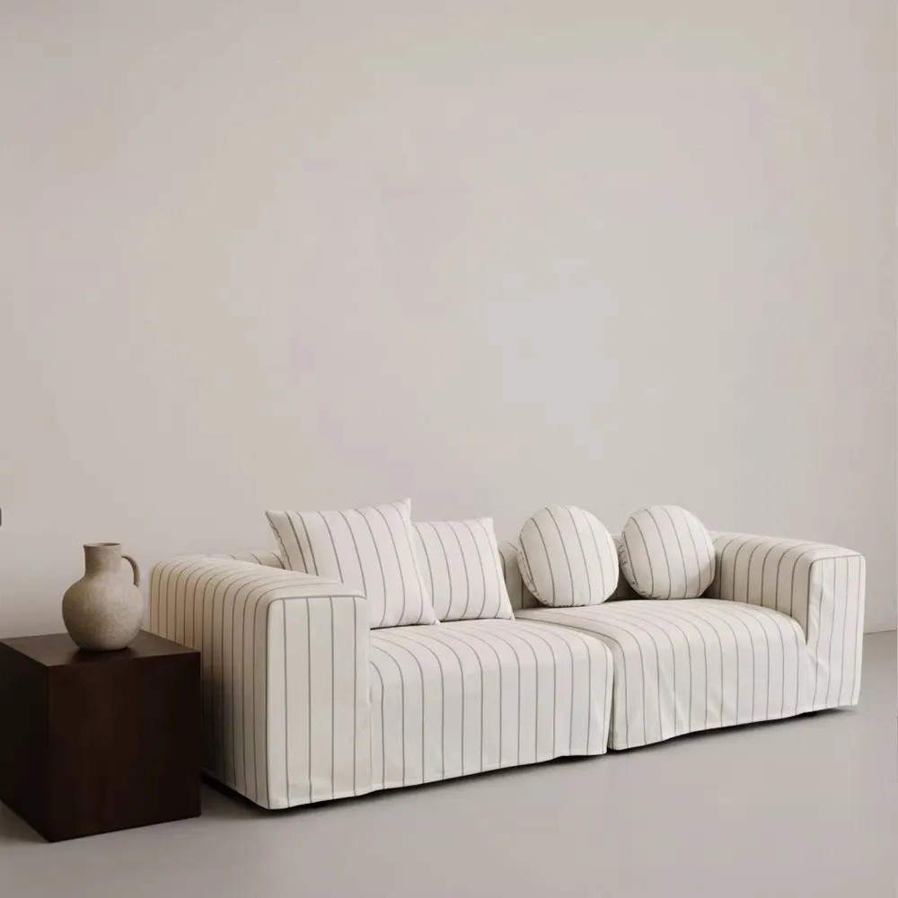 &c Wabi-sabi Style Stripe Modular Fabric Sofa Vintage Designer Model Removable and Washable Cotton-linen Fabric Sofa
&c Wabi-sabi Style Stripe Modular Fabric Sofa Vintage Designer Model Removable and Washable Cotton-linen Fabric Sofa