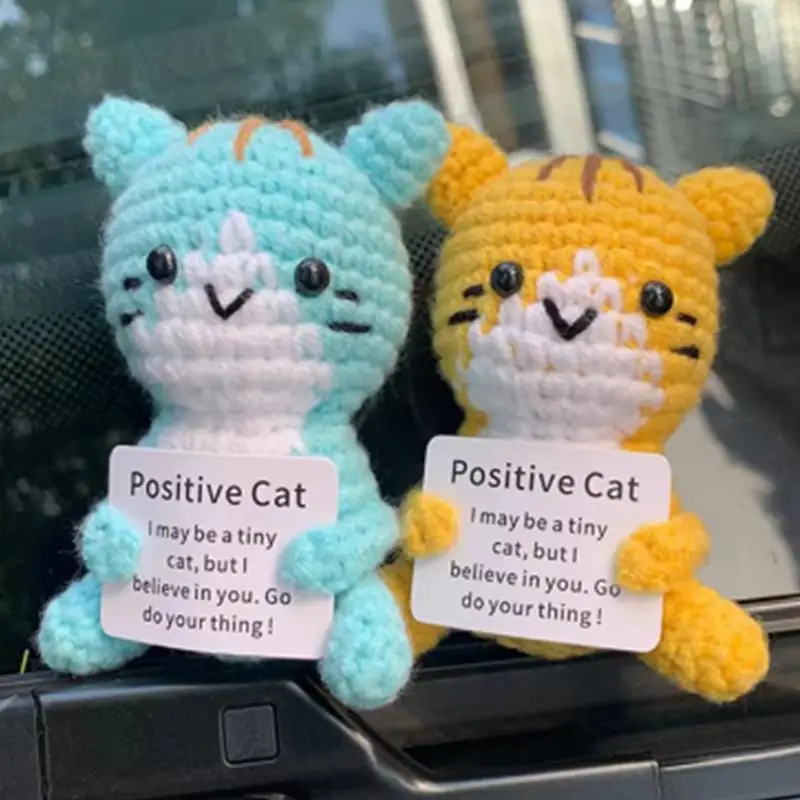 Positive Crochet Cat Emotional Support Stuffed Doll with Encouragement Cards Knitting Figure Birthday Gifts for Friend Family
Positive Crochet Cat Emotional Support Stuffed Doll with Encouragement Cards Knitting Figure Birthday Gifts for Friend Family