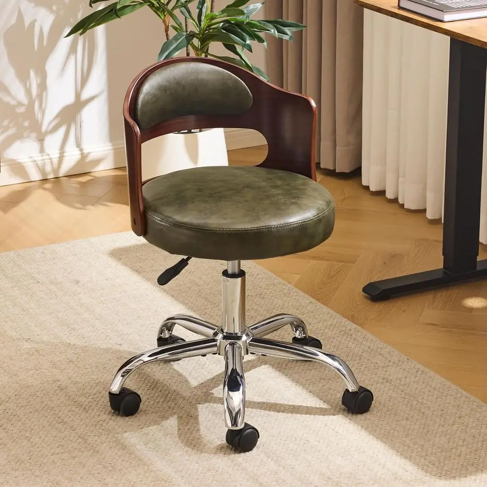 Adjustable Swivel Desk Chair with/without Wheels, Retro Walnut Curved Task Chair, Cushioned for Nail Tech or Study, Olive Green
Adjustable Swivel Desk Chair with/without Wheels, Retro Walnut Curved Task Chair, Cushioned for Nail Tech or Study, Olive Green