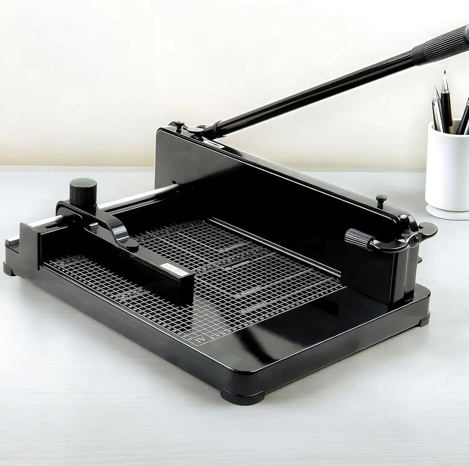 12" Heavy Duty Guillotine Paper Cutter, 400 Sheet Capacity Paper Cutter for A4 Paper, Paper Cutter for Office, School, Picture S
12" Heavy Duty Guillotine Paper Cutter, 400 Sheet Capacity Paper Cutter for A4 Paper, Paper Cutter for Office, School, Picture S