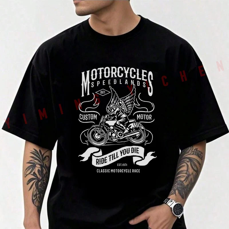 Motorcycles Speedlands Classic Design Cotton T-shirt Men Short Sleeved Casual Round Neck Unisex Tops Tee
Motorcycles Speedlands Classic Design Cotton T-shirt Men Short Sleeved Casual Round Neck Unisex Tops Tee