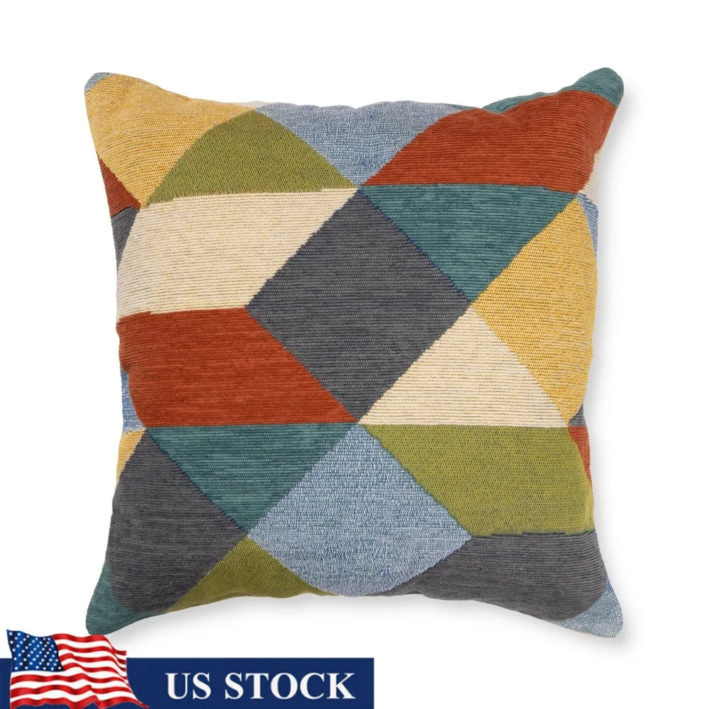Decorative Throw Pillow 18 Inch Square Soft Chenille Multi Colored Jacquard Woven Easy Care Spot Clean Living Room Bedroom
Decorative Throw Pillow 18 Inch Square Soft Chenille Multi Colored Jacquard Woven Easy Care Spot Clean Living Room Bedroom