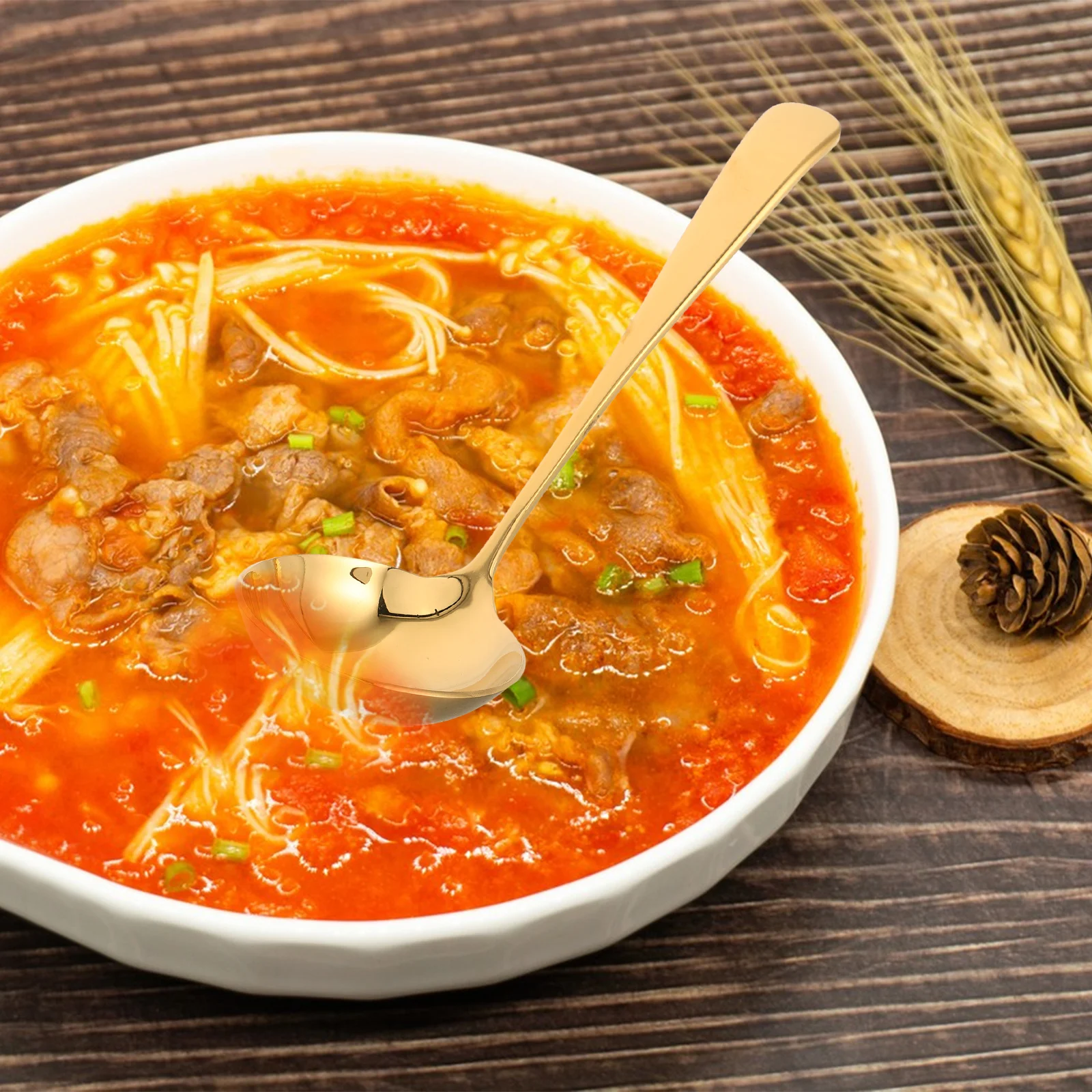 Stainless Steel Soup Ladle Heat Resistant Long Handle for Hotpot Soup Serving Kitchen Spoon for Home Restaurant
Stainless Steel Soup Ladle Heat Resistant Long Handle for Hotpot Soup Serving Kitchen Spoon for Home Restaurant