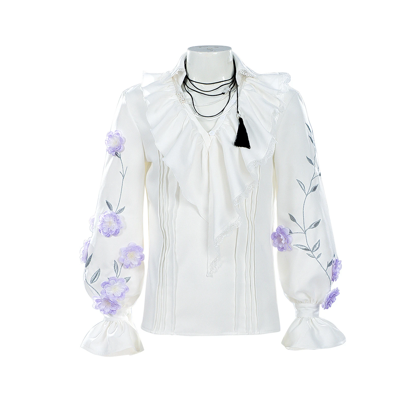 Xavier Cosplay Costume Game Sylus Flower Shirt Flared Sleeves with Necklace Halloween Carnival Top
Xavier Cosplay Costume Game Sylus Flower Shirt Flared Sleeves with Necklace Halloween Carnival Top
