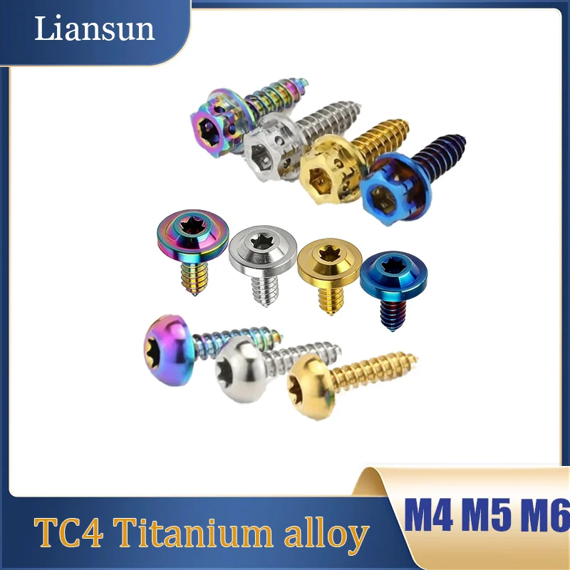 5Pcs Titanium Alloy Self-Tapping Screw M4 M5 M6 Button Head/Torx Head Flange head Screws for motorcycle Shell Decorative Screws
5Pcs Titanium Alloy Self-Tapping Screw M4 M5 M6 Button Head/Torx Head Flange head Screws for motorcycle Shell Decorative Screws