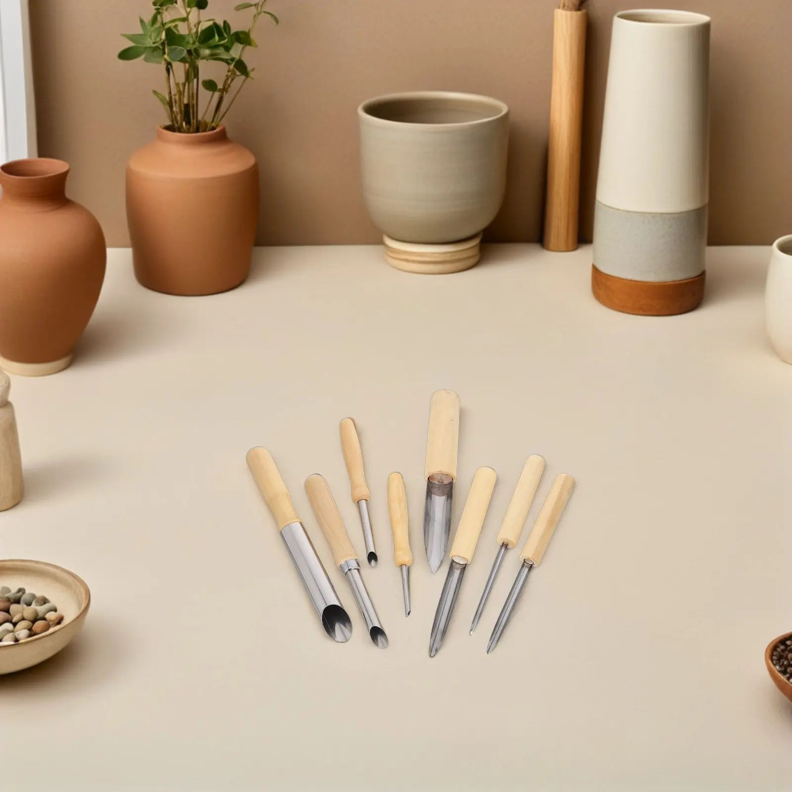 8Pcs Metal Clay Carving Tools Set Stainless Steel Round Hole Cutter with Wooden Handle for Pottery Shaping Modeling Sculpting
8Pcs Metal Clay Carving Tools Set Stainless Steel Round Hole Cutter with Wooden Handle for Pottery Shaping Modeling Sculpting