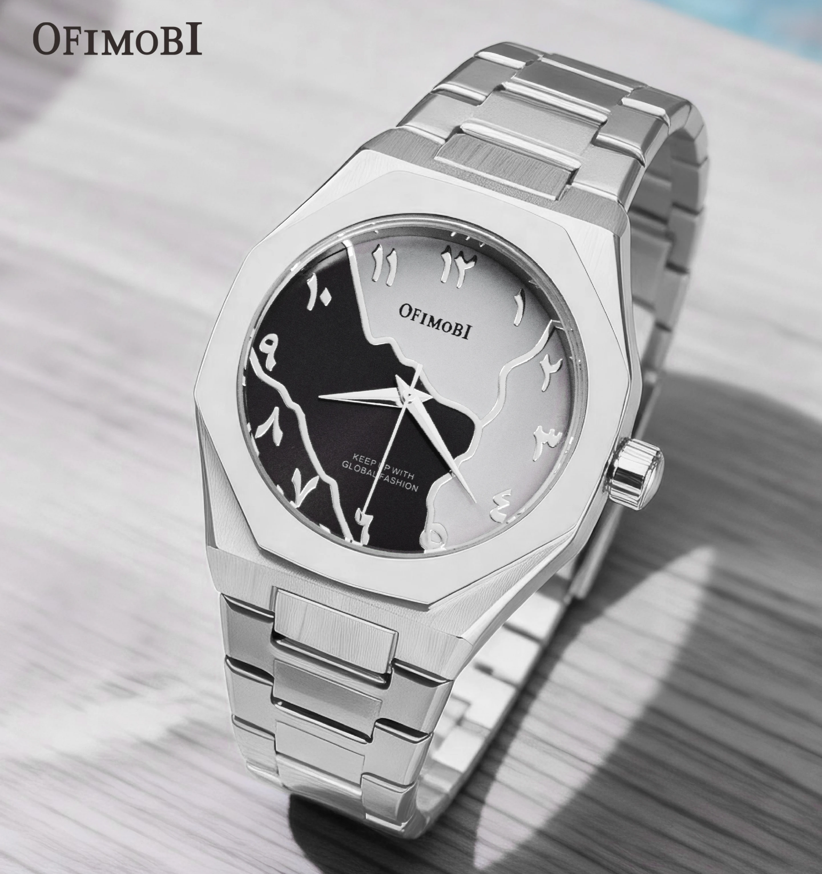 OFIMOBI Men's Quartz Watch Octagon Mother of Pearl Dial Map Design Arabic Numerals Stainless Steel Wristwatch
OFIMOBI Men's Quartz Watch Octagon Mother of Pearl Dial Map Design Arabic Numerals Stainless Steel Wristwatch