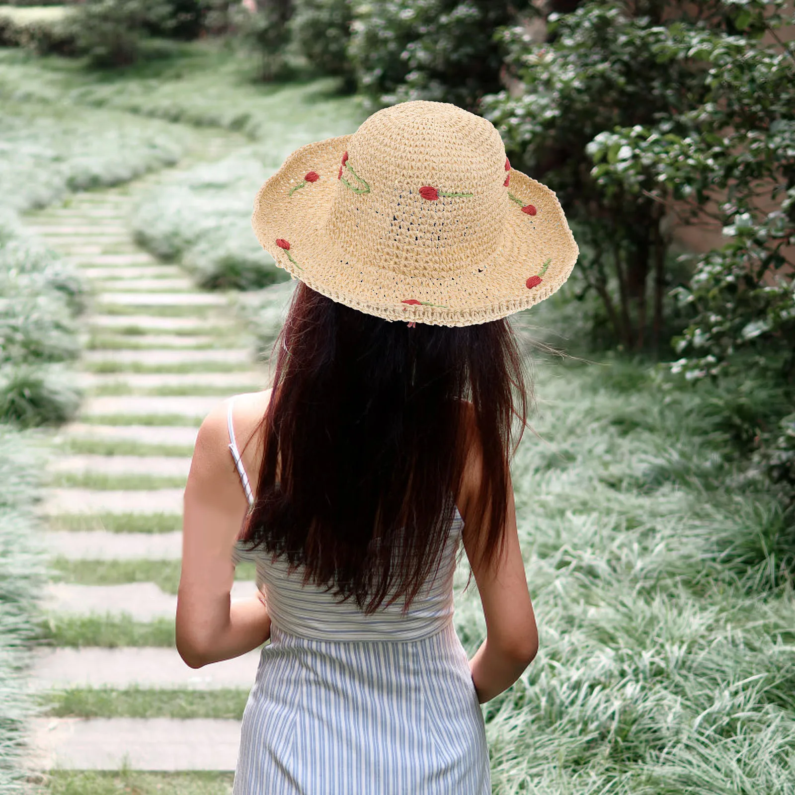 Women'S Straw Brim Beach Lightweight Breathable Floppy Hat For Summer Outdoor Vacation Travel Cherry Design Woven Face
Women'S Straw Brim Beach Lightweight Breathable Floppy Hat For Summer Outdoor Vacation Travel Cherry Design Woven Face