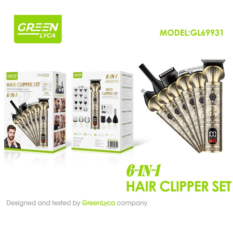 GREENLYCA 6-in-1 Retro Hairdresser; Barber; Men's Hair Clipper; Razor; Trimmer; Electric Hairdresser Parts Clipper Guide
GREENLYCA 6-in-1 Retro Hairdresser; Barber; Men's Hair Clipper; Razor; Trimmer; Electric Hairdresser Parts Clipper Guide
