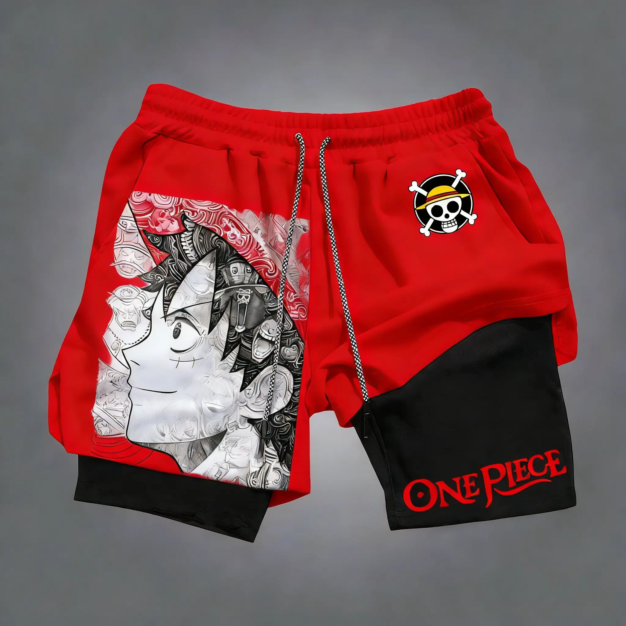 Новые мужские шорты One Piece Anime Luffy Gym 2026: летние повседневные двухслойные спортивные брюки 2-в-1, пляжные шорты с графическим принтом
Новые мужские шорты One Piece Anime Luffy Gym 2026: летние повседневные двухслойные спортивные брюки 2-в-1, пляжные шорты с графическим принтом