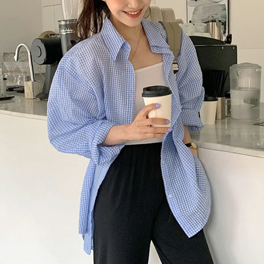 Women's Button Down Shirt Casual Long Sleeved Loose Fitting Classic Collar Top Fasion Texture Top New
Women's Button Down Shirt Casual Long Sleeved Loose Fitting Classic Collar Top Fasion Texture Top New