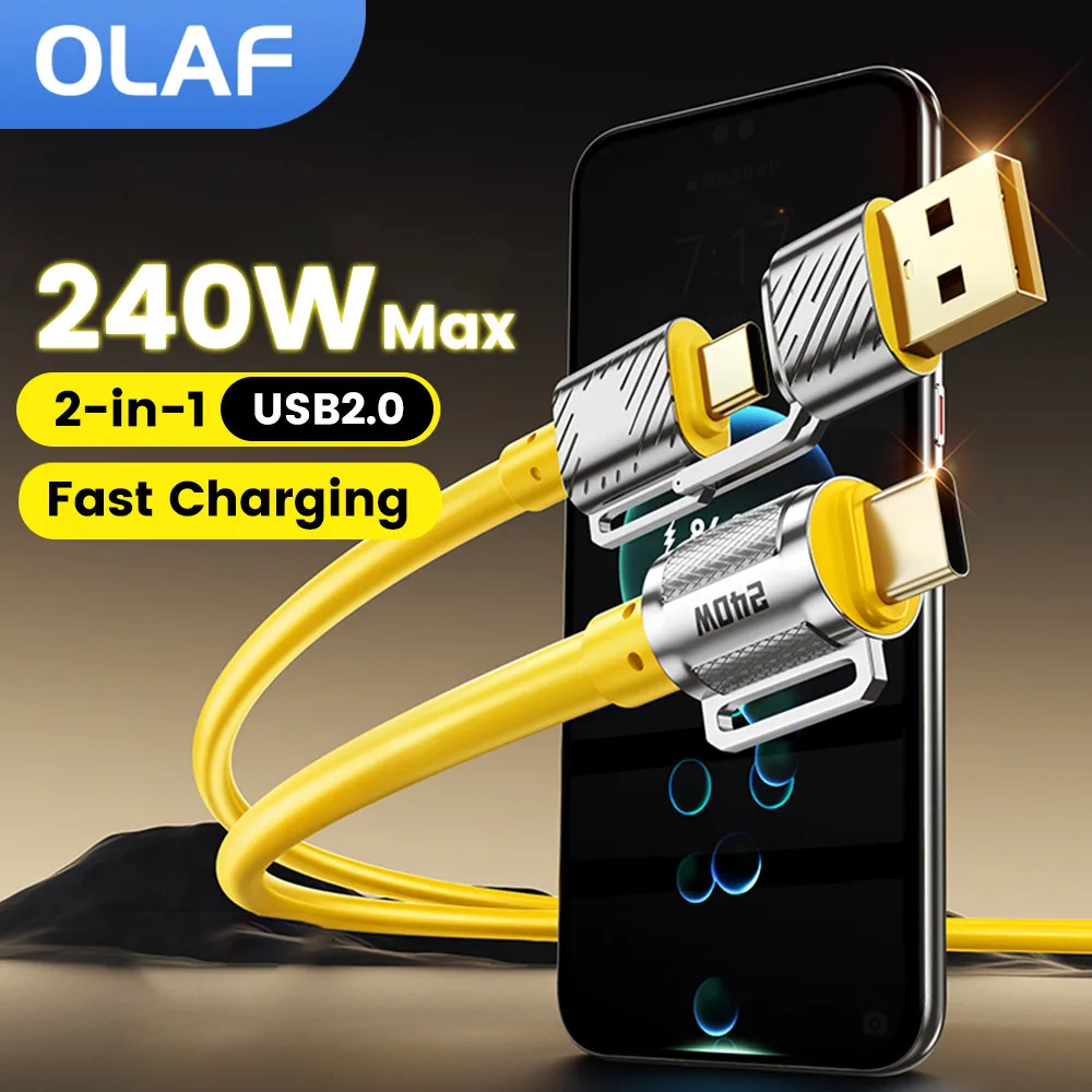 240W Type C to Type C Cable 2 in 1 Fast Charging cable usb c for iPhone 15 16 Samsung s25 ipad Huawei USB Type C To USB C
240W Type C to Type C Cable 2 in 1 Fast Charging cable usb c for iPhone 15 16 Samsung s25 ipad Huawei USB Type C To USB C