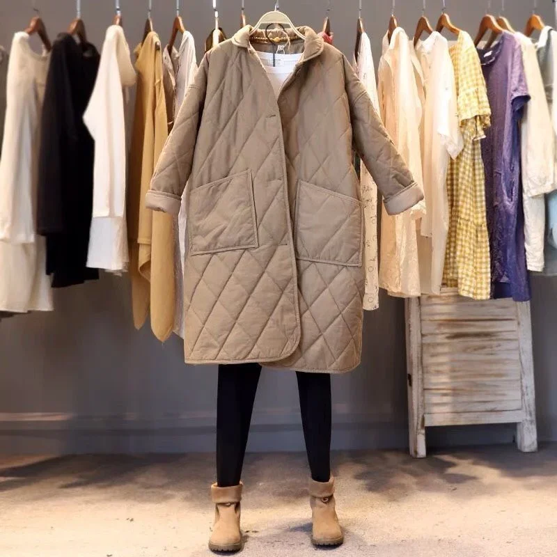 Windbreaker Female Overcoat Autumn Winter 2025 New Fashion Cotton Coat Loose Medium Long Lightweight Parka Coat Woman Outerwear
Windbreaker Female Overcoat Autumn Winter 2025 New Fashion Cotton Coat Loose Medium Long Lightweight Parka Coat Woman Outerwear