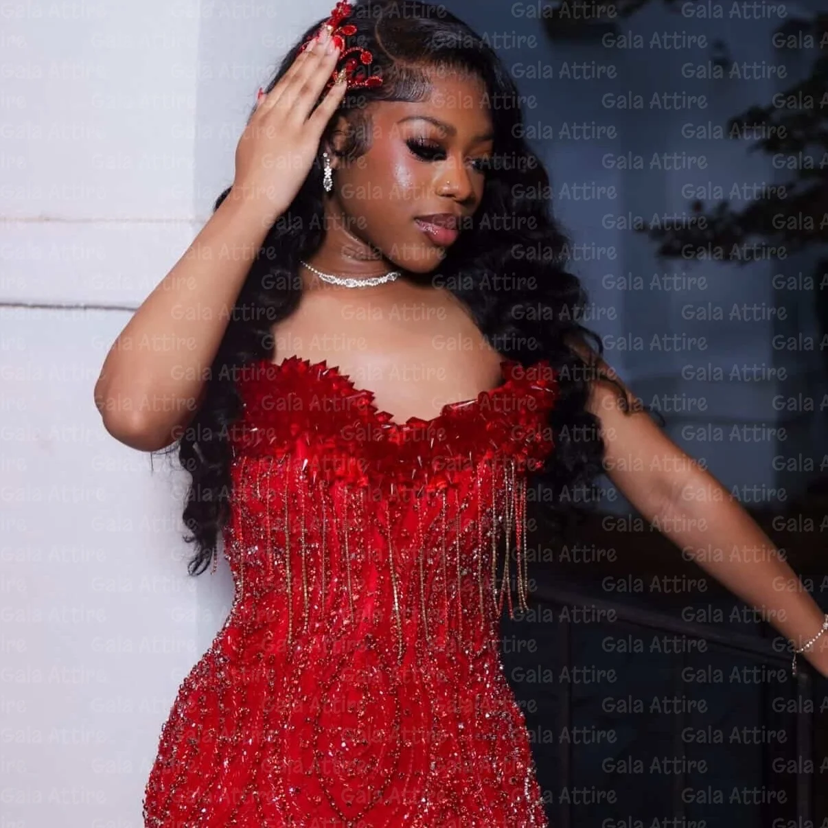 Gala Attire Red Stones Long Prom Dress Aso Ebi Luxury Wedding Strapless Dress For Blackgirls Beaded Crystals Customized
Gala Attire Red Stones Long Prom Dress Aso Ebi Luxury Wedding Strapless Dress For Blackgirls Beaded Crystals Customized