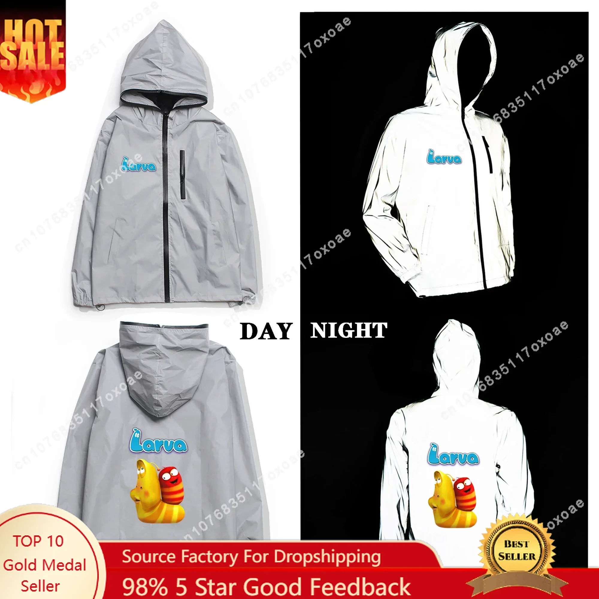 Larva Reflective Jacket Mens Womens Coat Hooded Windbreaker Pocket Jackets Fashion Anime Cartoon Manga Customization Hoodie
Larva Reflective Jacket Mens Womens Coat Hooded Windbreaker Pocket Jackets Fashion Anime Cartoon Manga Customization Hoodie