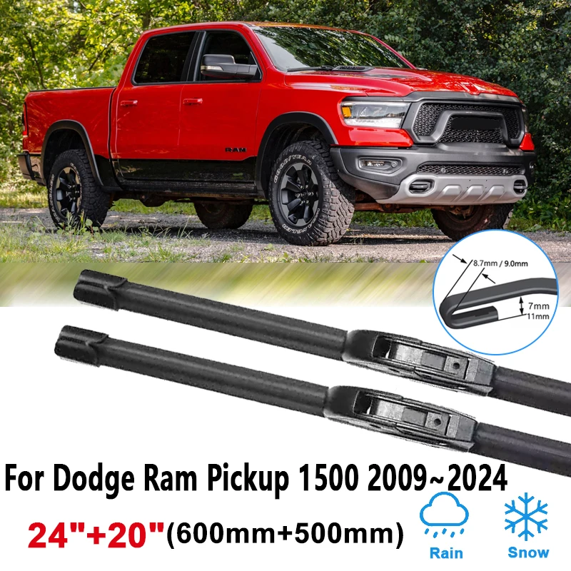 24 "+ 20" автомобильные передние дворники для Dodge Ram Pickup 1500 DS MK4 2009 ~ 2024, щетки для чистки окон, щетки стеклоочистителя, аксессуары 
24 "+ 20" автомобильные передние дворники для Dodge Ram Pickup 1500 DS MK4 2009 ~ 2024, щетки для чистки окон, щетки стеклоочистителя, аксессуары