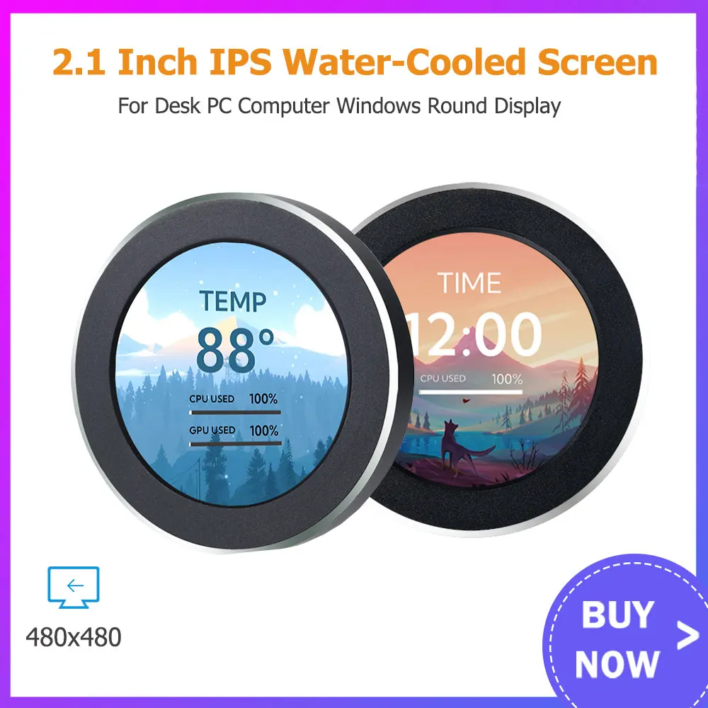 2.1 Inch IPS Water-Cooled Round Secondary Screen 480x480 CPU GPU RAM HDD Monitoring Freely AIDA64 for Desk PC Computer Windows
2.1 Inch IPS Water-Cooled Round Secondary Screen 480x480 CPU GPU RAM HDD Monitoring Freely AIDA64 for Desk PC Computer Windows
