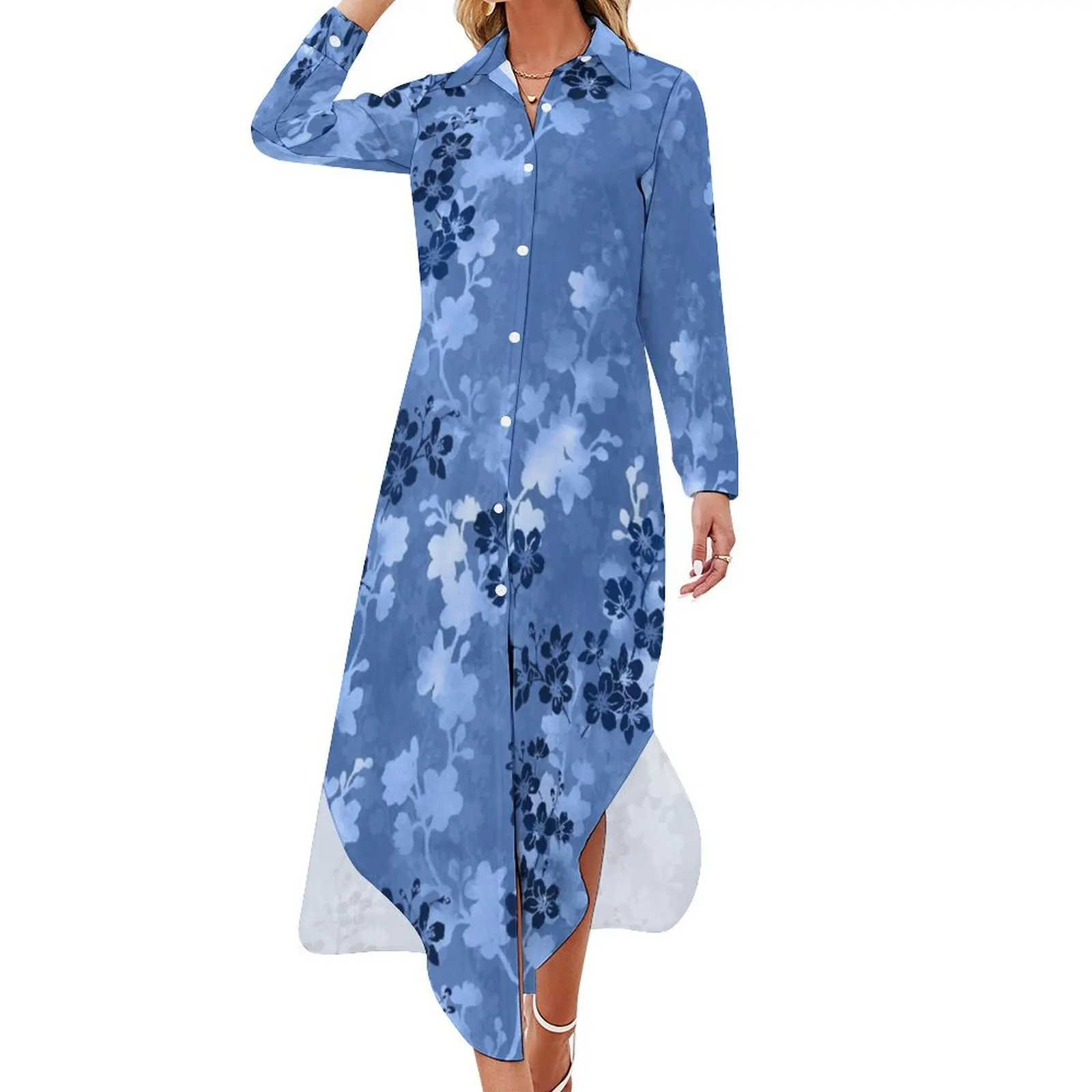 Sakura blossom in blue Long Sleeved Shirt Dress Women's skirt ladies dresses for women 2024 evening dress ladies
Sakura blossom in blue Long Sleeved Shirt Dress Women's skirt ladies dresses for women 2024 evening dress ladies