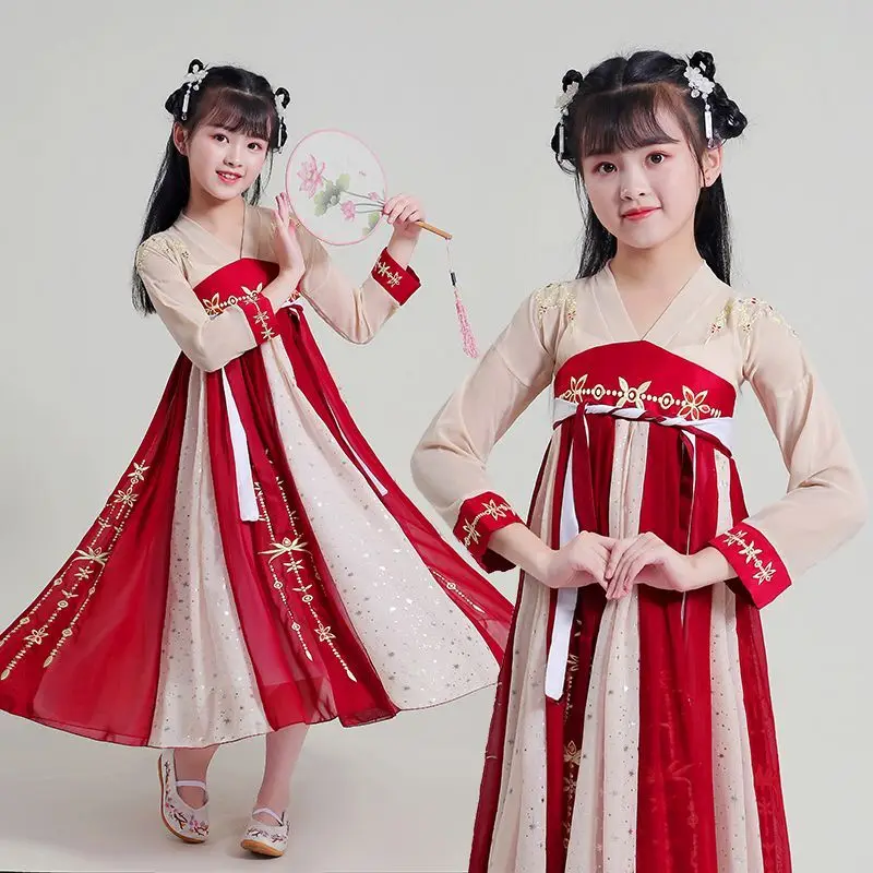 Платье в древнем китайском стиле Hanfu для девочек, весенне-осеннее летнее платье, детское платье с длинными рукавами для девочек, супер фея в древнем стиле
Платье в древнем китайском стиле Hanfu для девочек, весенне-осеннее летнее платье, детское платье с длинными рукавами для девочек, супер фея в древнем стиле
